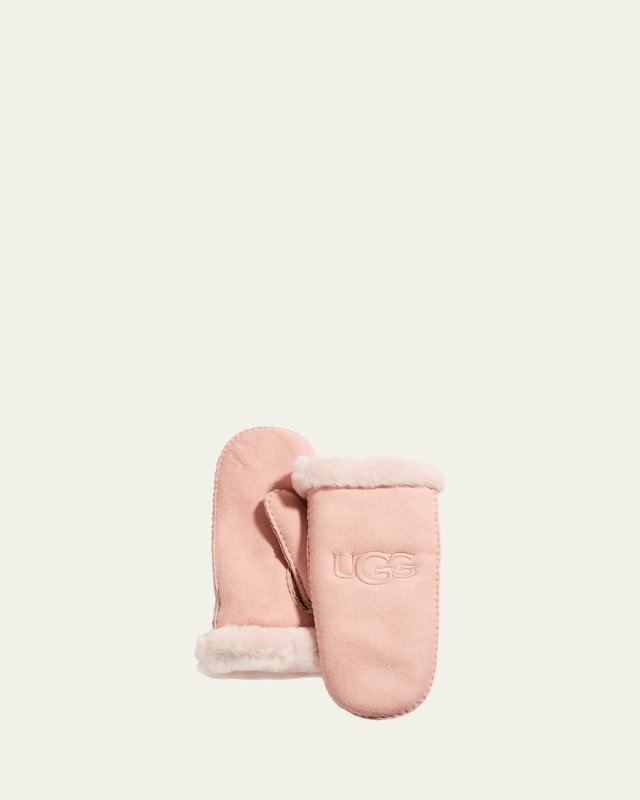 Logo Shearling Mittens
